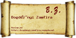 Bogdányi Zamfira névjegykártya